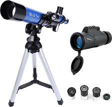 Kids Telescope 400X40Mm with Finder Scope for Kids & Beginners + Portable 10X42  picture