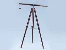 Admirals Floor Standing Antique Copper with Leather Telescope 60
