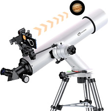 Telescope100MM Aperture 900MM W/Star-Finding System for Ios/Android Metal AZ  picture