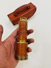 Nautical Brass Dolland London Telescope With Leather Case Marine Antique Pirate picture