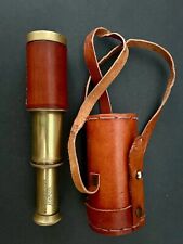 Vintage Brass Kelvin & Hughes Telescope/Spyglass 6 Inch Handheld With Case picture