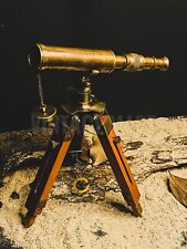 Navy Vintage Marine Brass  Maritime ,Antique Brass Telescope With Wooden Tripod picture