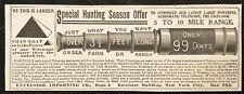 Antique c1900s EXCELSIOR Achromatic Telescope Hunting Season Offer Vtg Print Ad picture