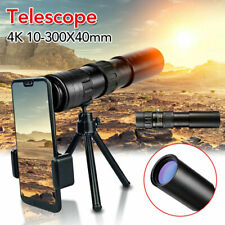 4K 10-300X40mm Super Telephoto Lens Zoom Monocular Telescope Waterproof Black picture