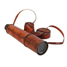 Brass Handmade Telescope with Spy Glass and Leather Case picture