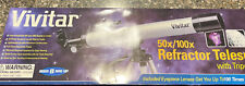 Vivitar 50x/100x Refractor Telescope with Tripod plus 3X Finder Scope New in Box picture