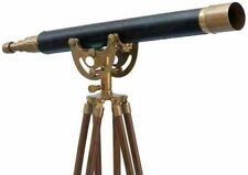 Handmade Telescope Metal Antique Telescope with Wooden Tripod Stand Décor picture