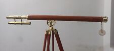 Nautical Floor Standing Maritime Brass Telescope With Wooden Tripod picture