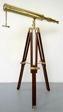 Handmade Telescope Antique Telescope Single Barrel with Wooden Tripod Stand picture