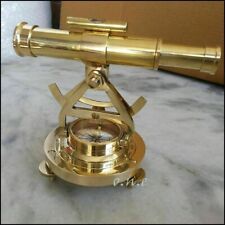 Theodolite Brass Antique Telescope With Bottom Compass Golden Finish Spyglass picture