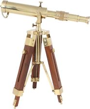 Antique Desktop Brass Telescope Vintage Brass Telescope on Tripod Stand use Lens picture