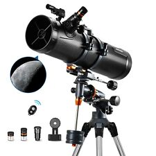 130EQ Astronomical Reflector Telescope w/ 2X Barlow Lens Phone Adapter for Adult picture