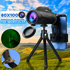 80X100 Zoom HD Lens BAK4 Prism Hiking Monocular Telescope + Phone Clip + Tripod picture