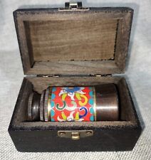 Rare old china copper & cloisonné telescope with wood box picture
