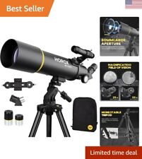 80mm Aperture Refractor Telescope for Adults & Kids - Pro Tripod & Phone Adapter picture