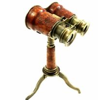 Handcrafted Nautical Brass Binoculars Telescope With Tripod Stand Pirate Decor picture
