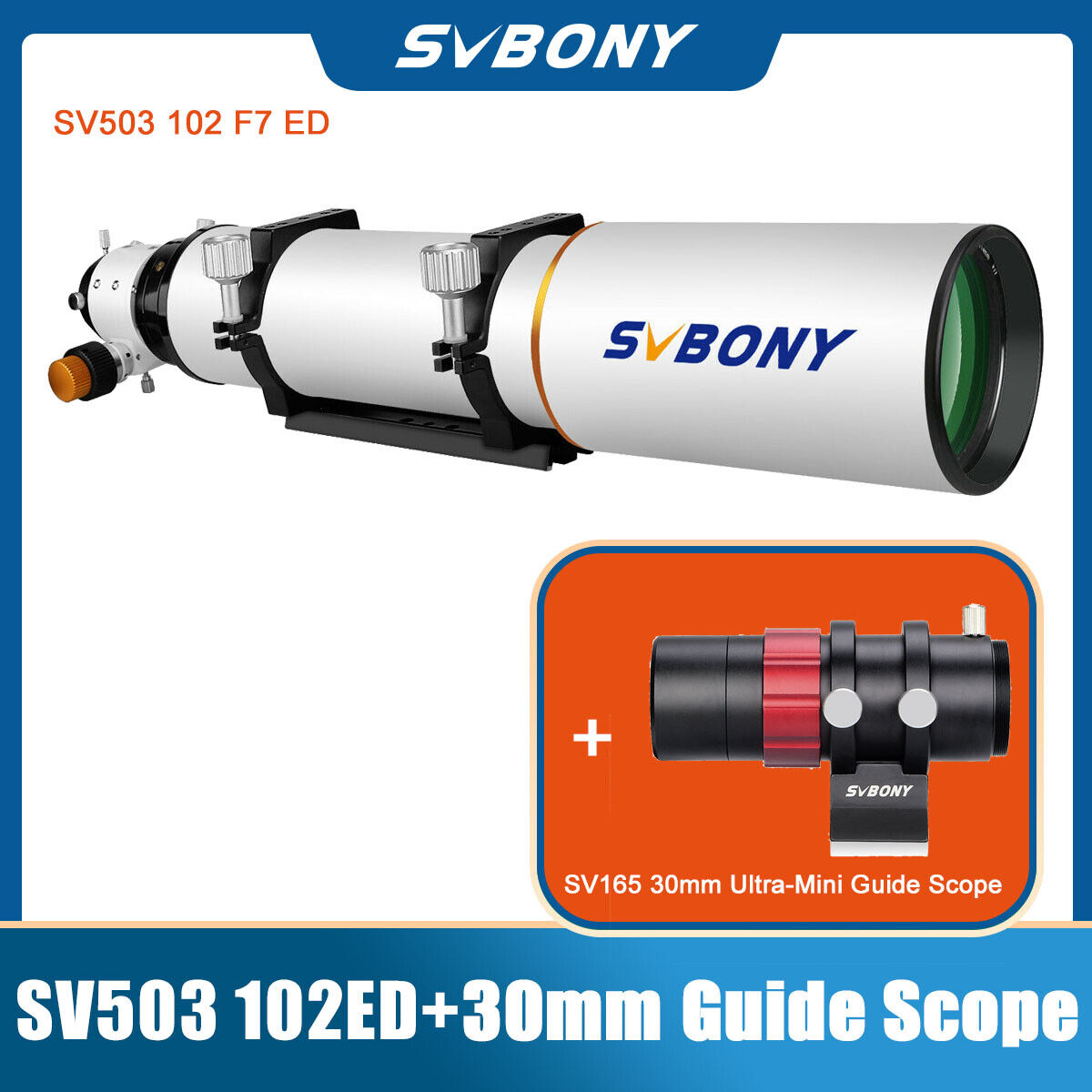 SVBONY SV503 102ED F7 Professional Refractor Telescopes OTA Focuser+Guide Scope
