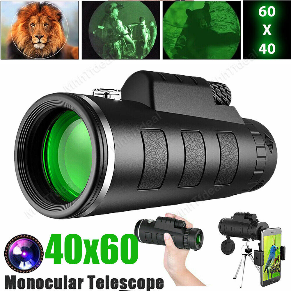 40x60 Monocular Starscope Night Vision Zoom Telescope with phone clip tripod Set