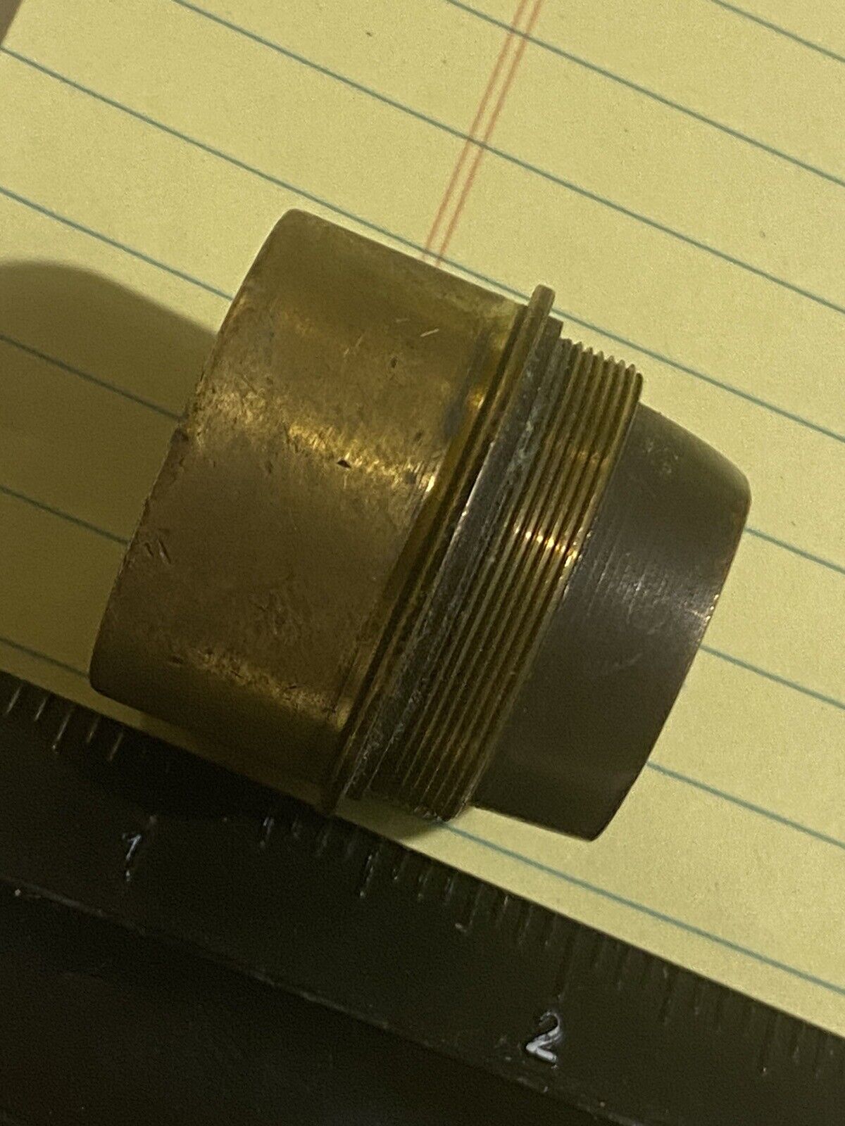 VINTAGE BRASS AND GLASS LENS PIECE- MICROSCOPE OR TELESCOPE LENS PART?