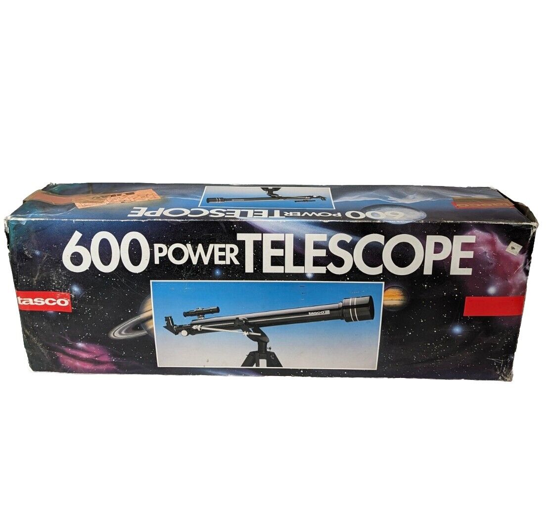 Vtg Tasco 600 Power Astronaut Moon Gazer Telescope Original Box 90's Mint