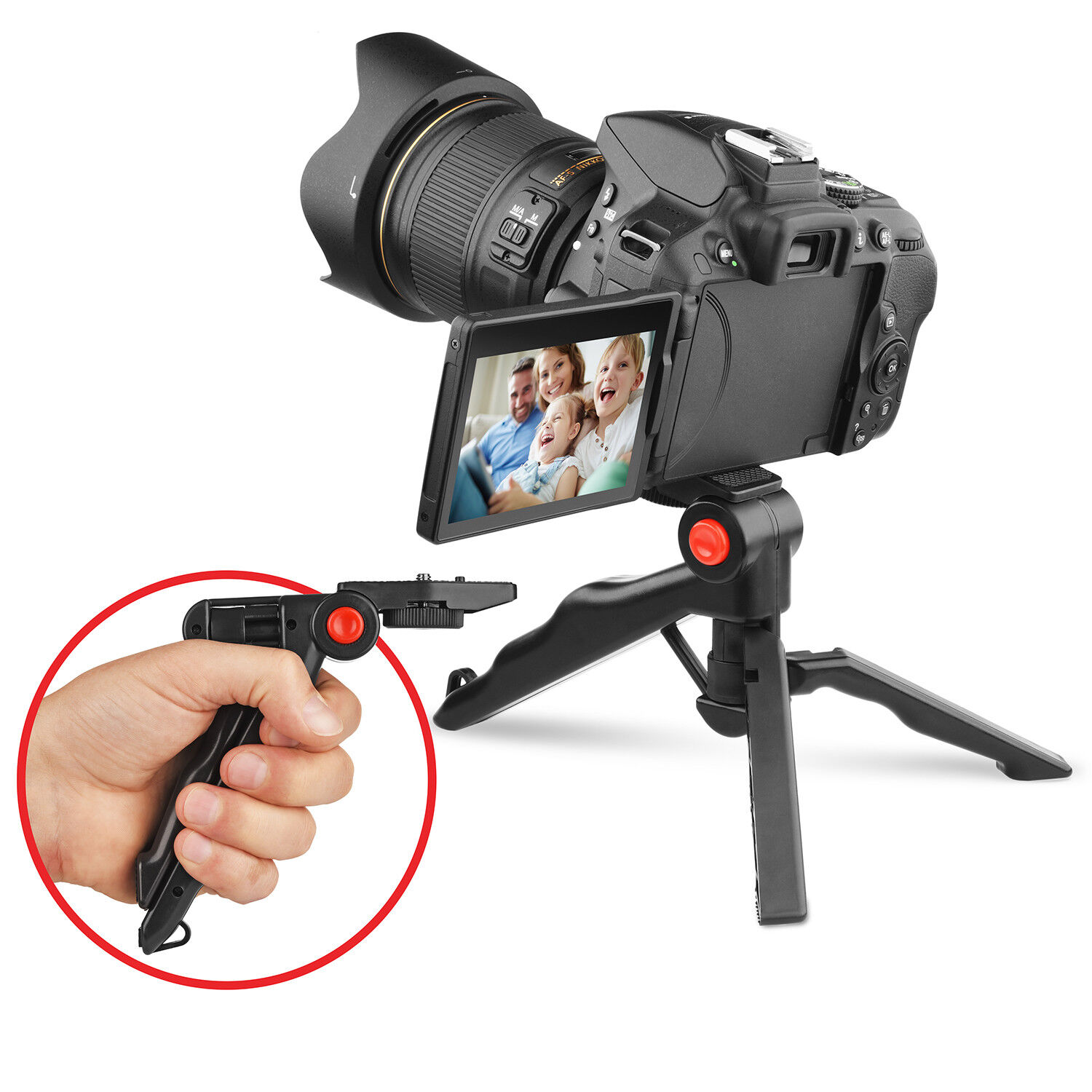 Circuit City Pistol Grip Tabletop Tripod for Canon Nikon Sony Pentax Panasonic