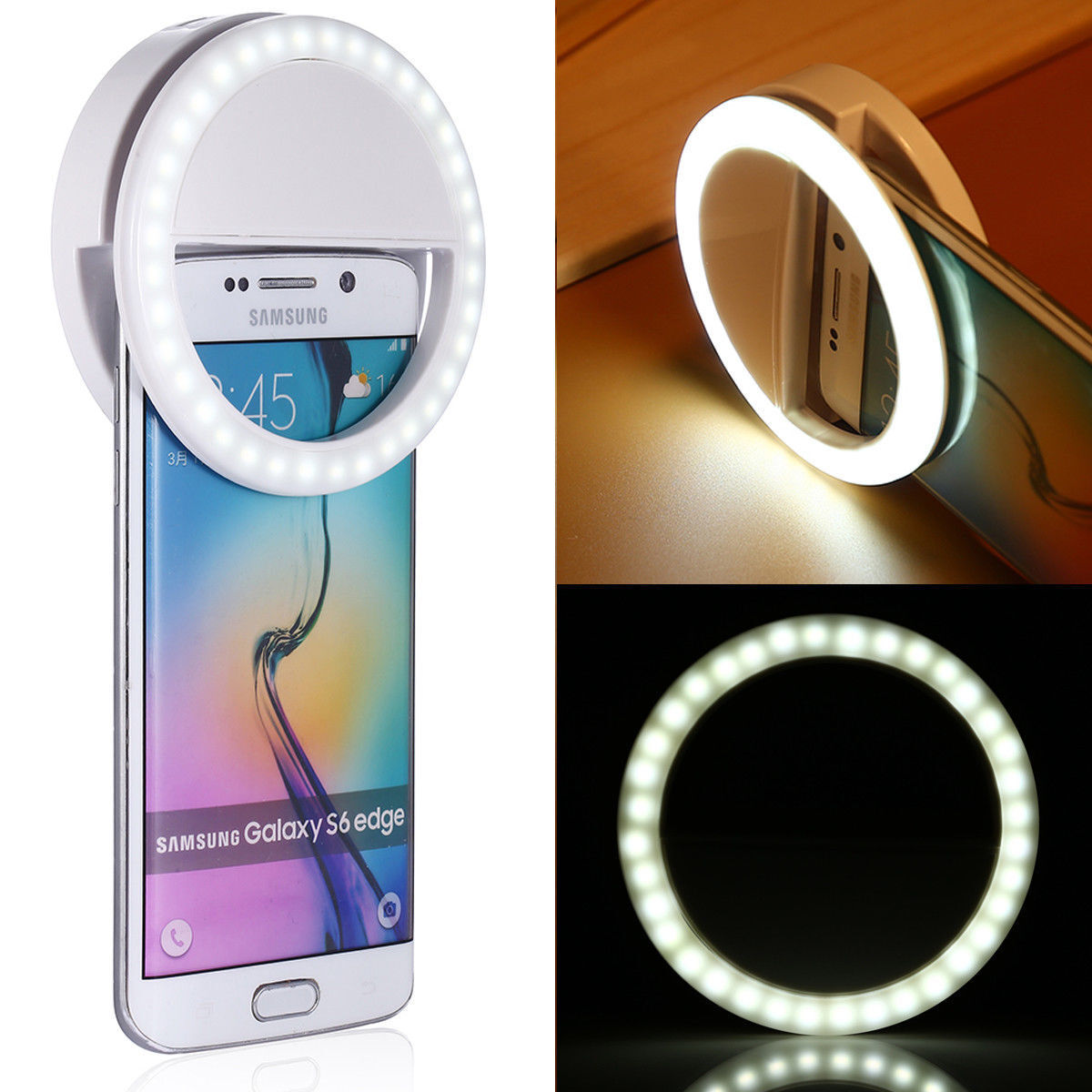 Portable Selfie LED Light Ring Fill Camera Flash For Mobile Phone Universal iPad