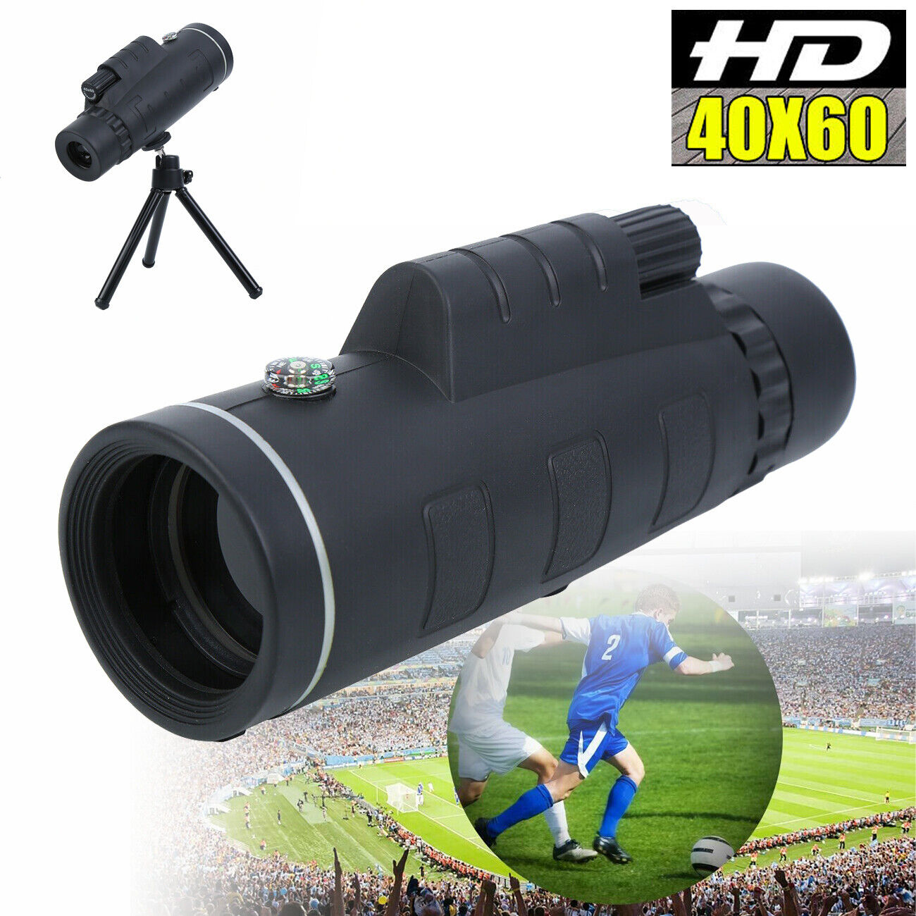 Day Night Vision 40X60 HD Optical Monocular For Hunting Camping Hiking Telescope