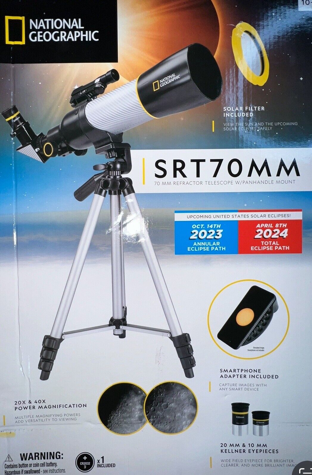 National Geographic SRT70MM -Telescope with Filter For Lunar/Solar Eclipse