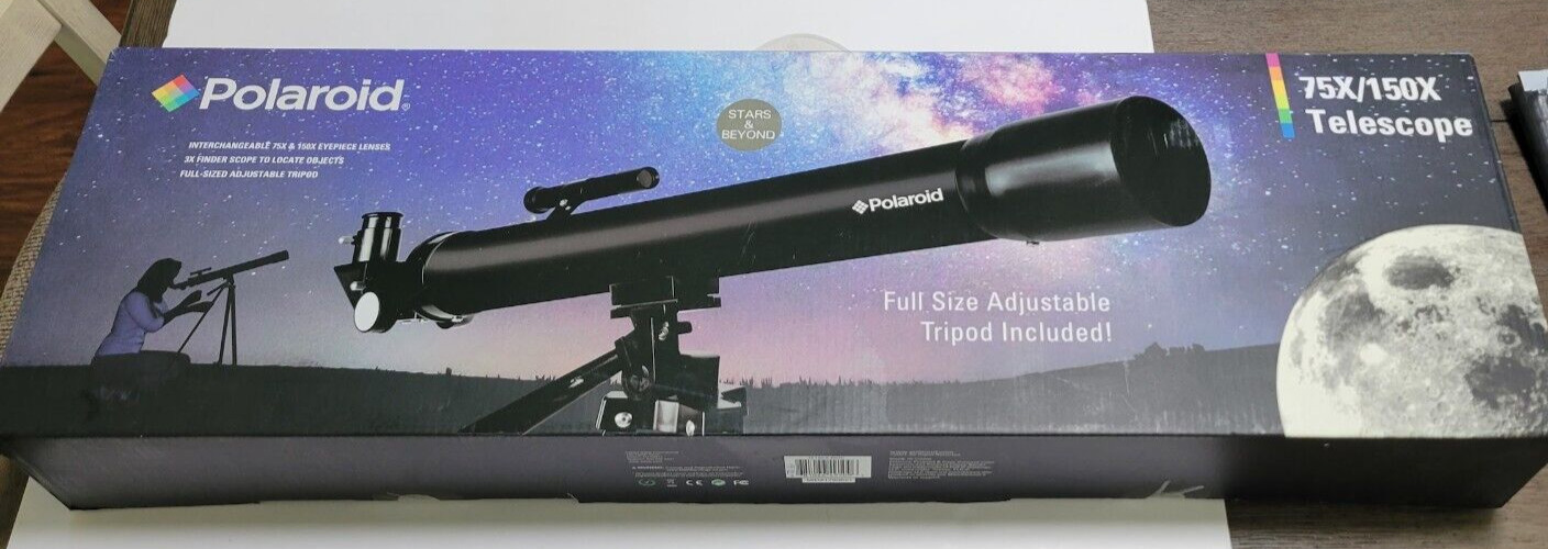Polaroid IT-160X 75x/150x Refractor Telescope with Full Size Adjustable Tripod