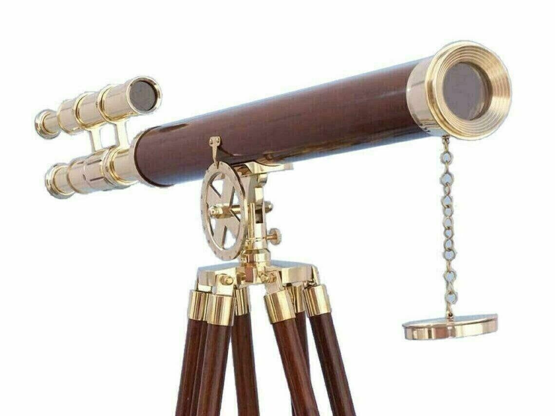 Telescope Antique Floor Standing Brass 39\