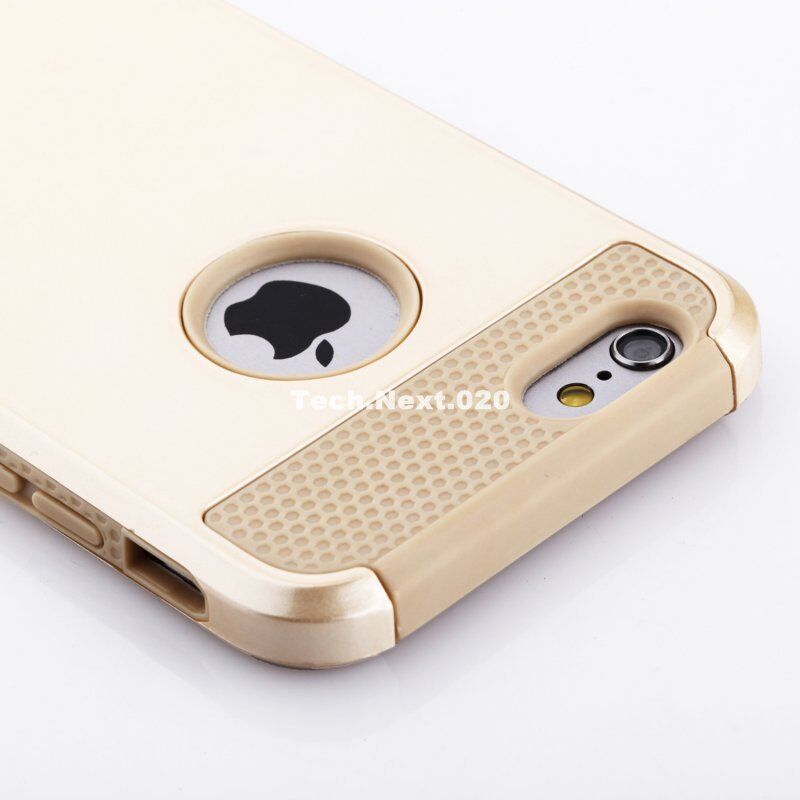 iPhone 6S Case Gold Hybrid Shockproof Hard Heavy Duty Rubber iPhone 6 Cover