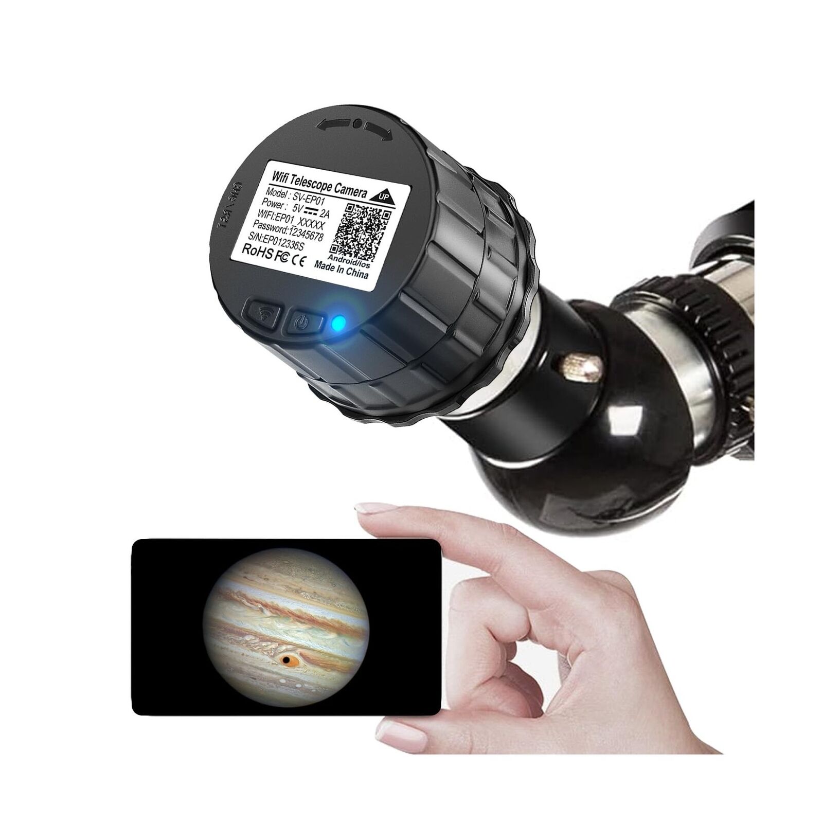 WiFi Telescope Eyepiece Camera - 32GB Wireless Digital Telescope Camera 4MP E...