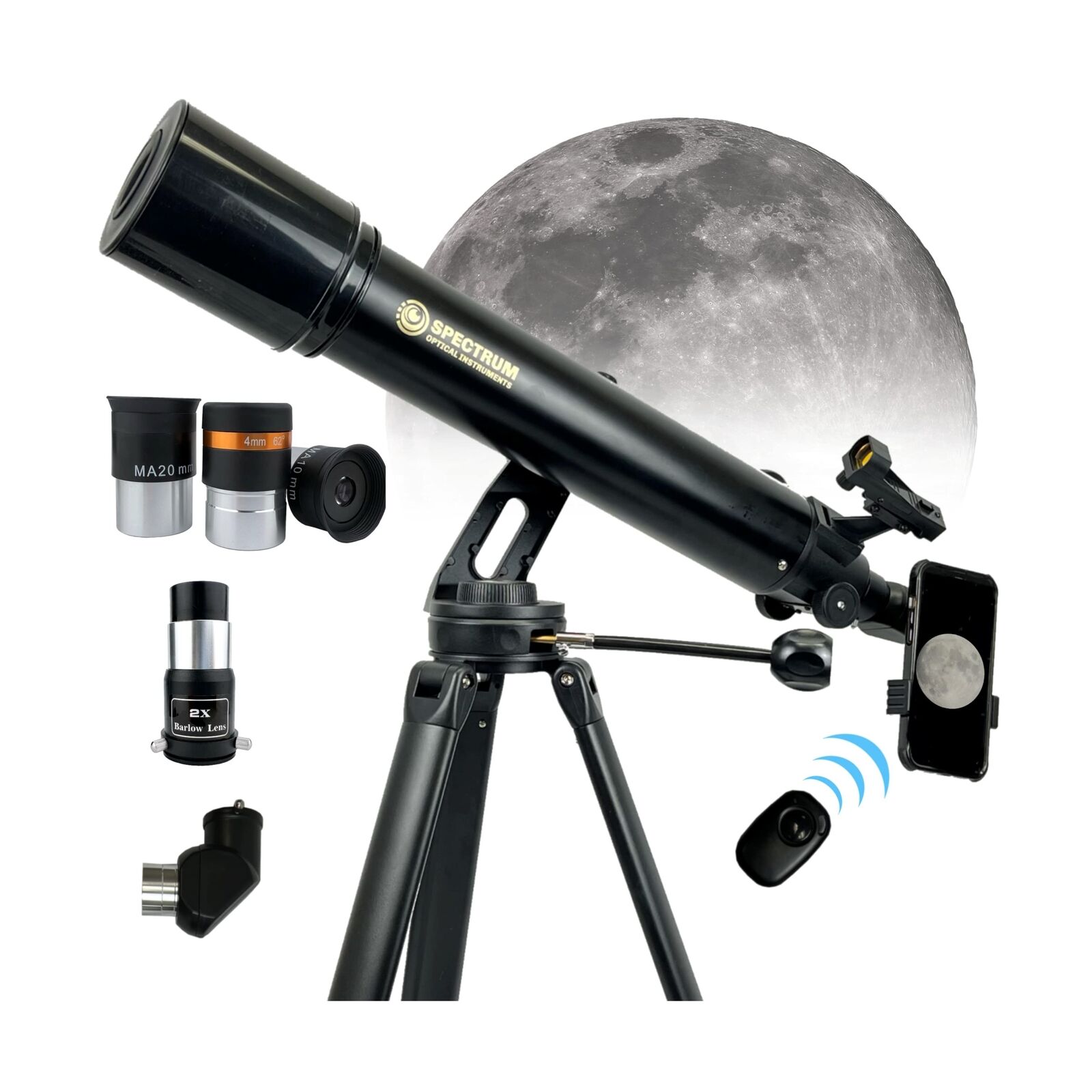 SpectrumOI Telescope for Adults and Kids 8-12 - with 90mm Aperture AZ Mount, ...
