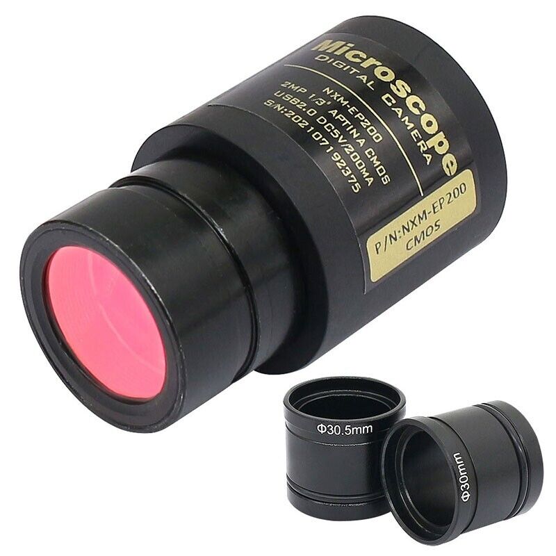 2MP HD USB CMOS Camera Microscope Electronic Digital Eyepiece w/ Adapter Ring