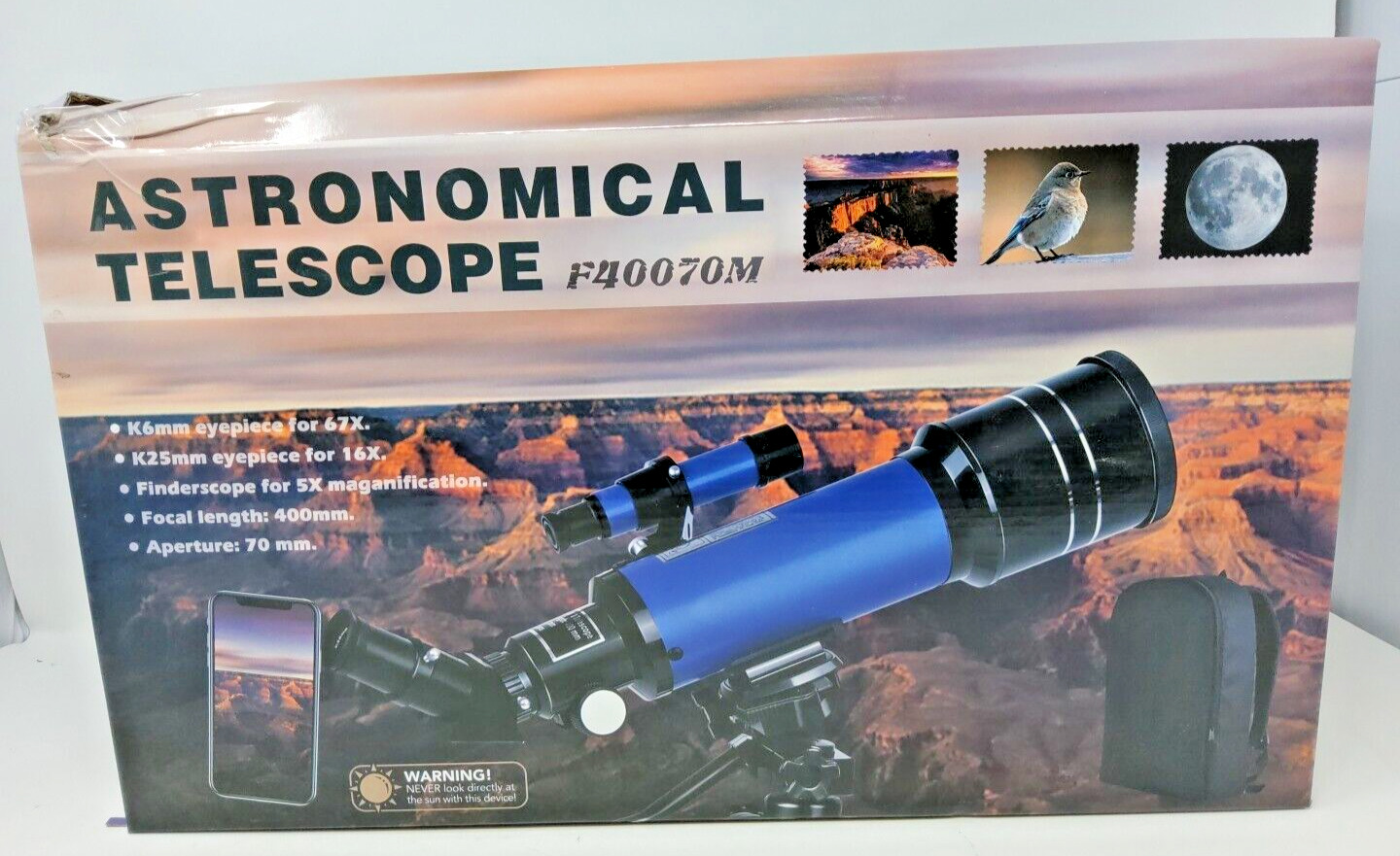 TELMU F40070M 70mm Telescope Portable Travel Telescope