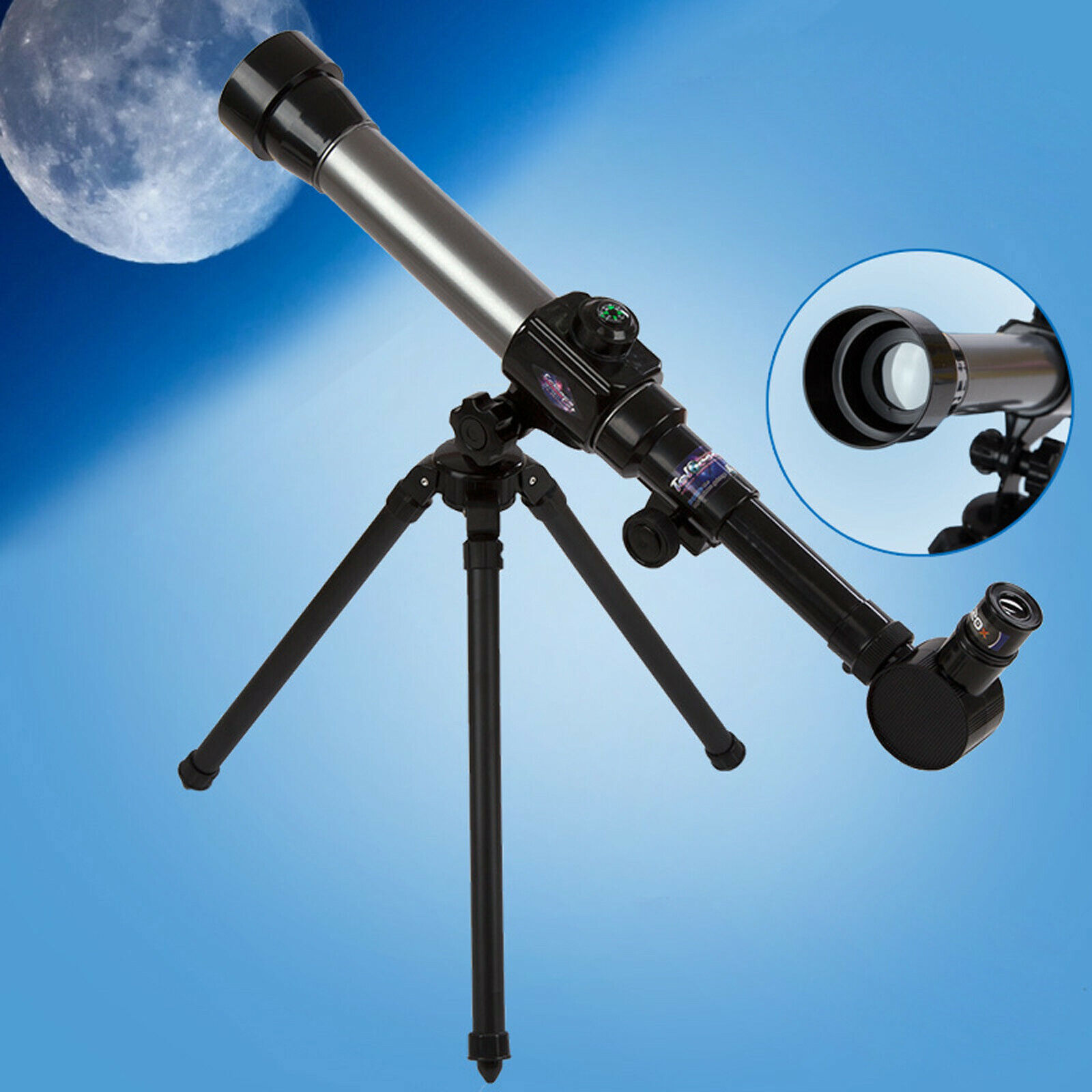 Science Telescope with Tripod 3 Eyepieces Portable for Children & Beginners px ㄒ