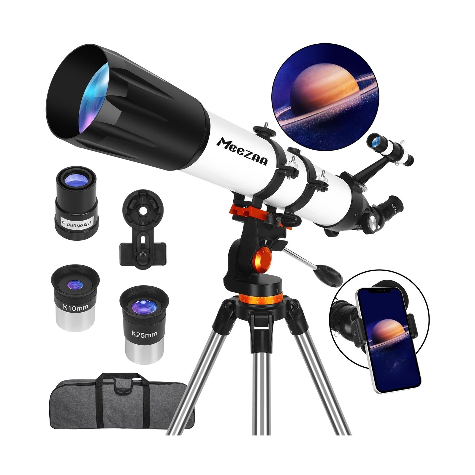 Telescope, Astronomy Telescope for Adults High Powered, 90mm Aperture 800mm P...