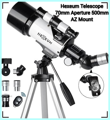 Hexeum Telescope for Kids & Adults 70mm Aperture 500mm AZ ⭐⭐