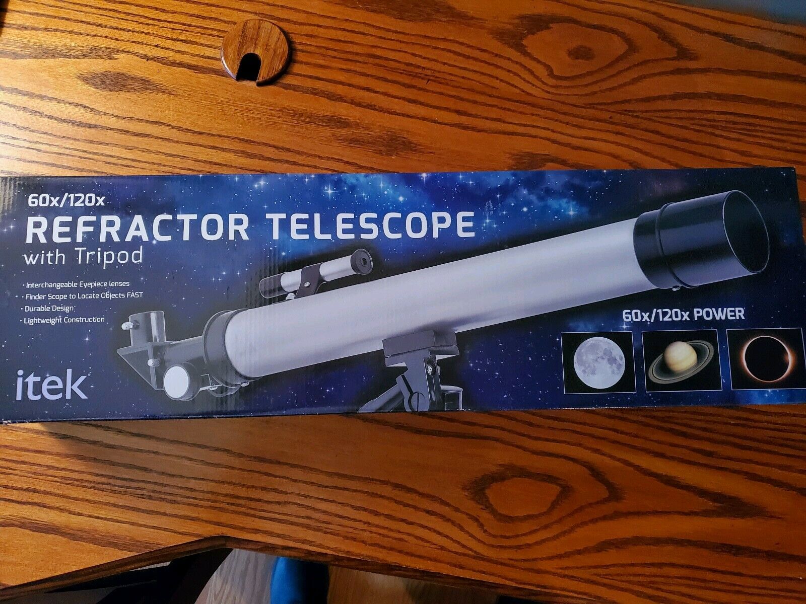 Itek Refractor Telescope with tripod.60x / 120x