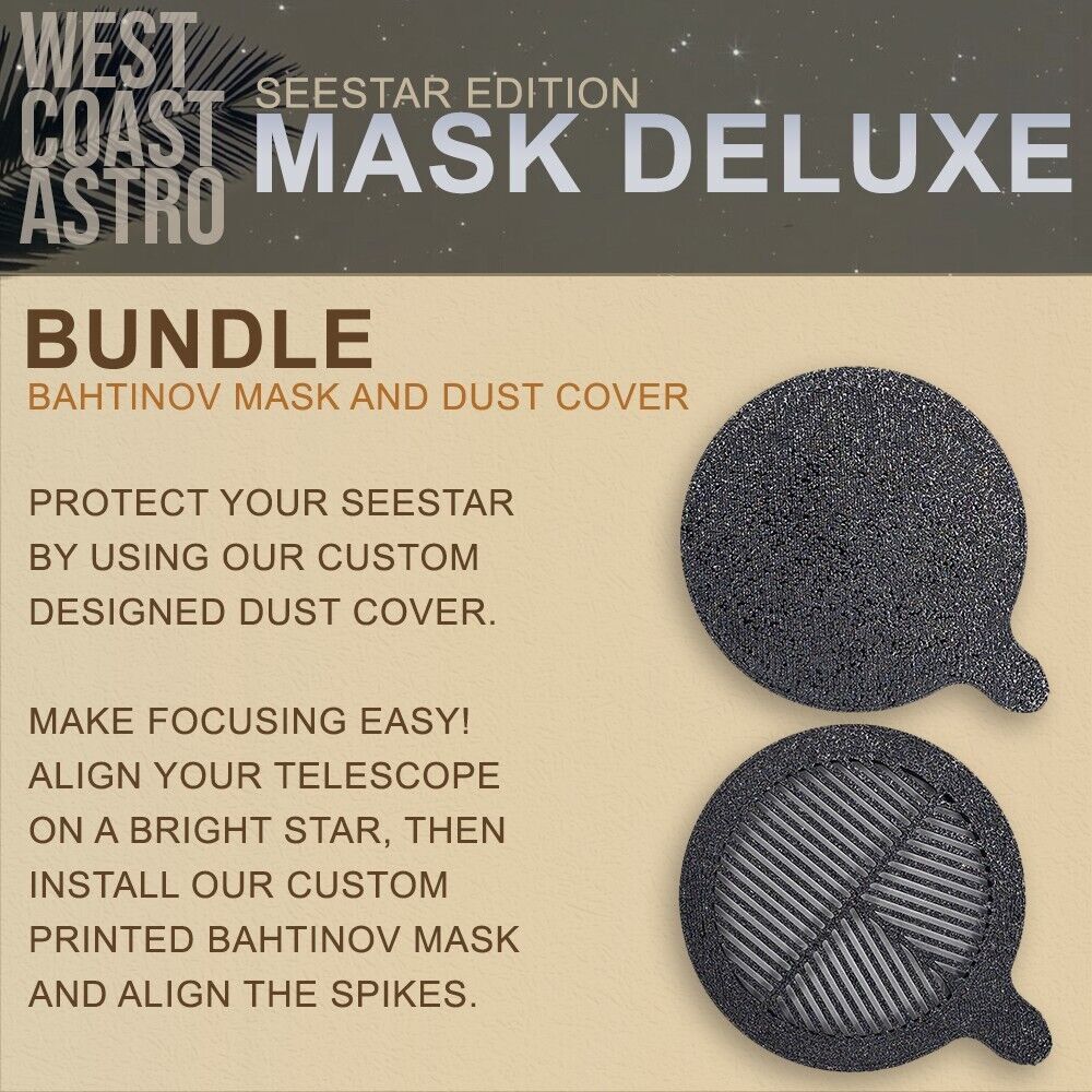 ZWO Seestar S50 - Mask Deluxe Bundle (Bahtinov Mask and Dust Cover)
