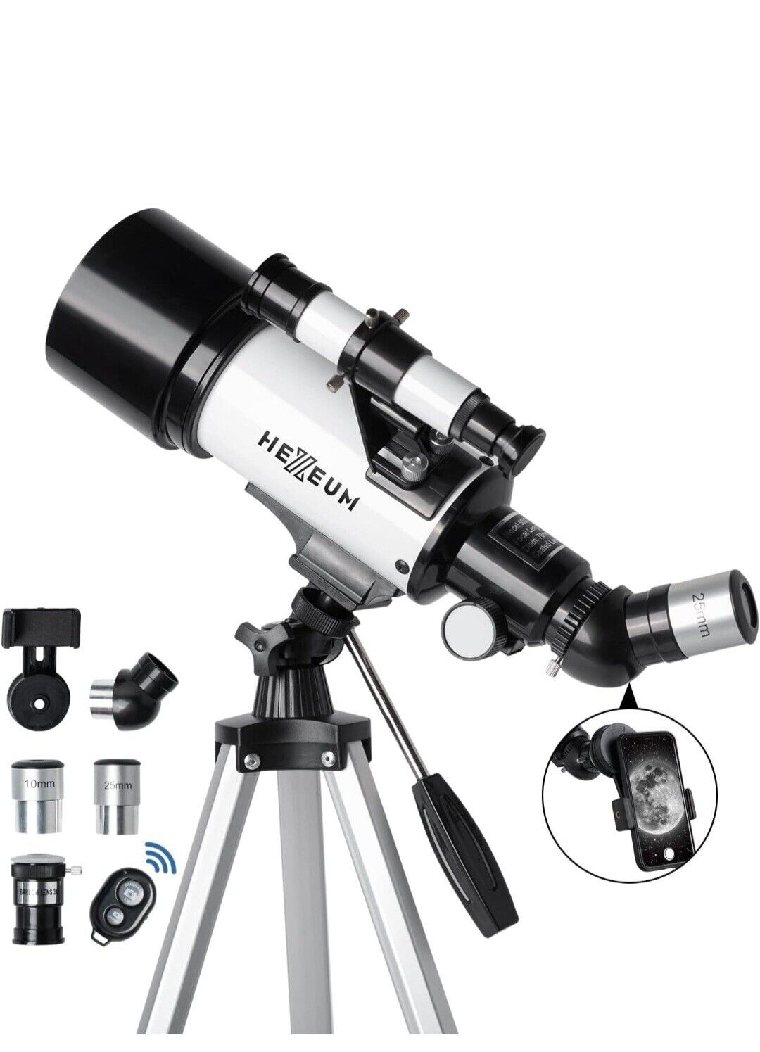 Telescope 70mm Aperture 500mm For Kids & Adults Astronomical Refracting Portable