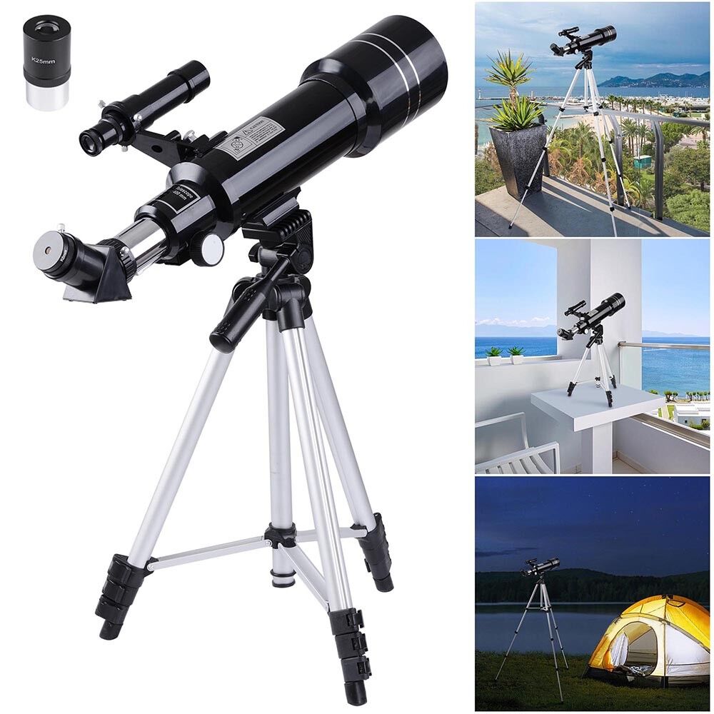 400/70mm Astronomical Refractor Telescope Refractive Eyepieces Tripod Space Star