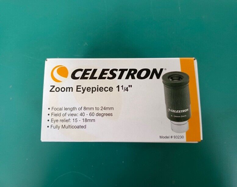 Celestron 93230 8 to 24mm 1.25 Zoom Eyepiece, Black