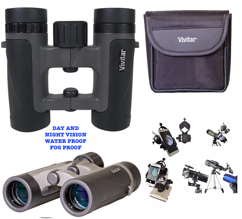 WATER & FOG PROOF DAY NIGHT VISION HUNTING BINOCULARS WITH SMART PHONE ADAPTER