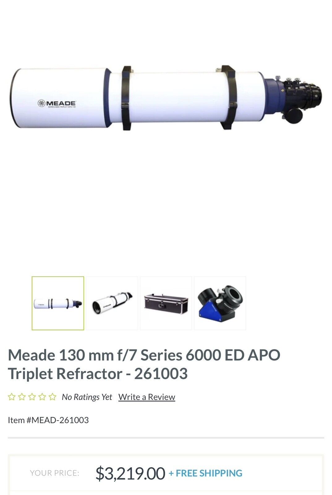 Meade Series 6000 130mm ED APO Refractor Telescope