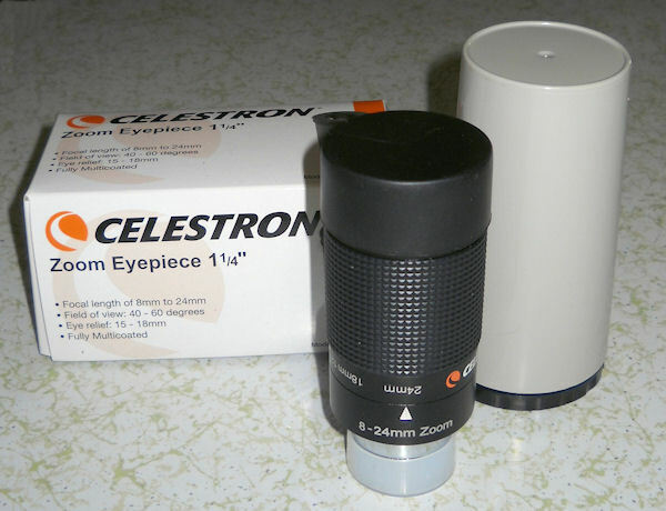 CELESTRON 8-24mm ZOOM 1-1/4” EYEPIECE.  NEW IN BOX. 