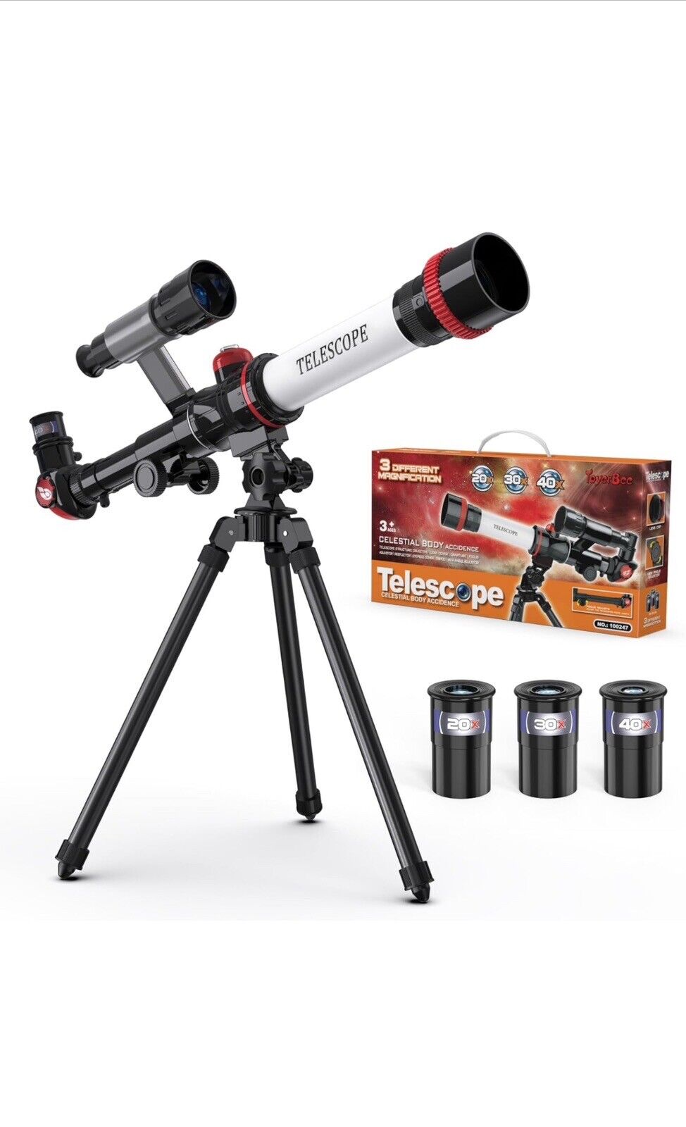 Telescope for Kids with Compass 3 Eyepieces Finder Scope & Tabletop Tripod