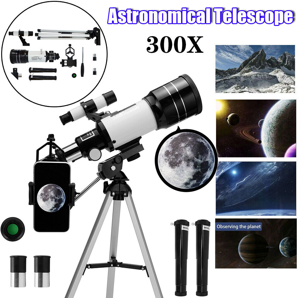 300X70mm Aperture Astronomical Telescope Refractor Tripod Finder Beginners Child