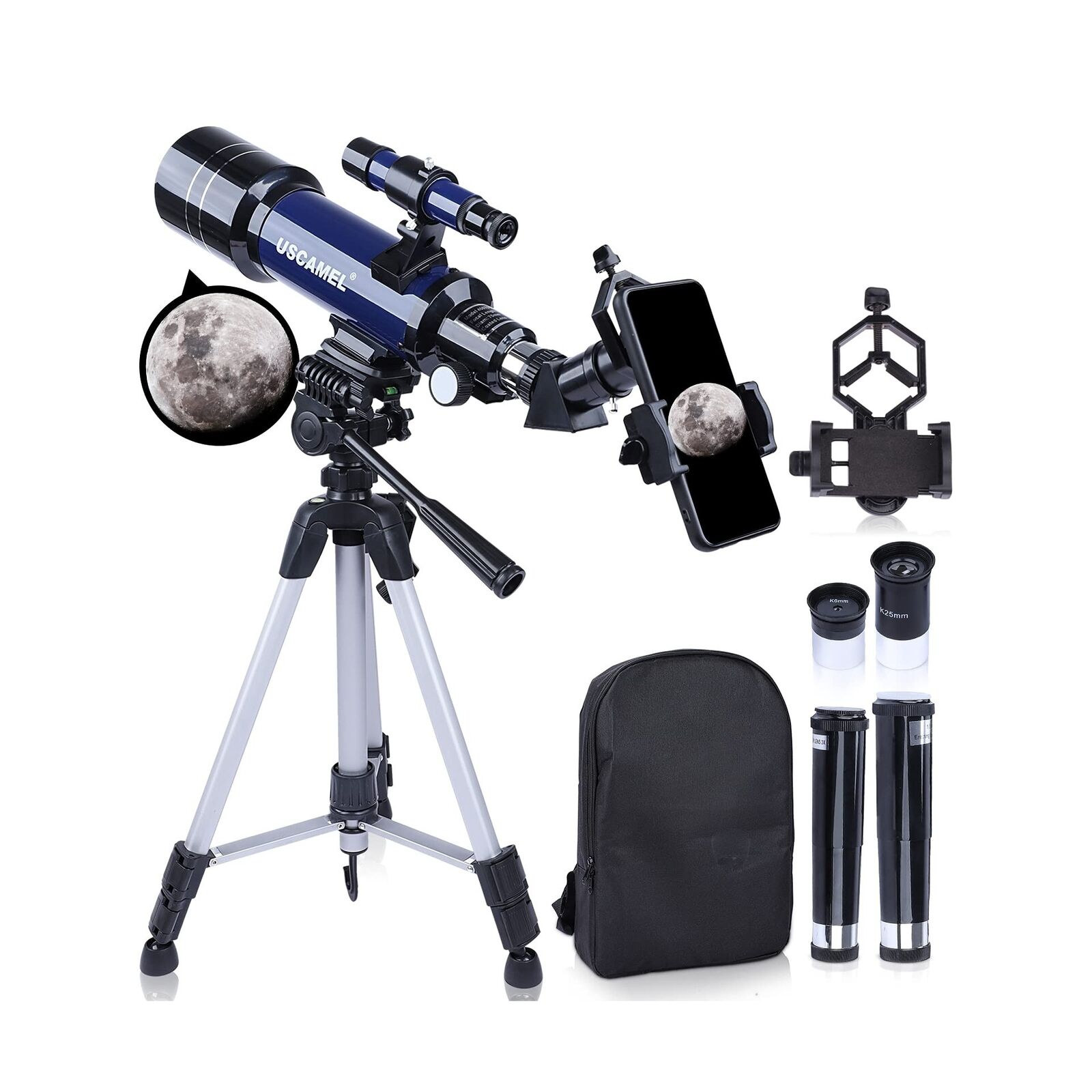 Telescopes for Astronomy Adults, 70mm Aperture 400mm Focal Length Refractor T...