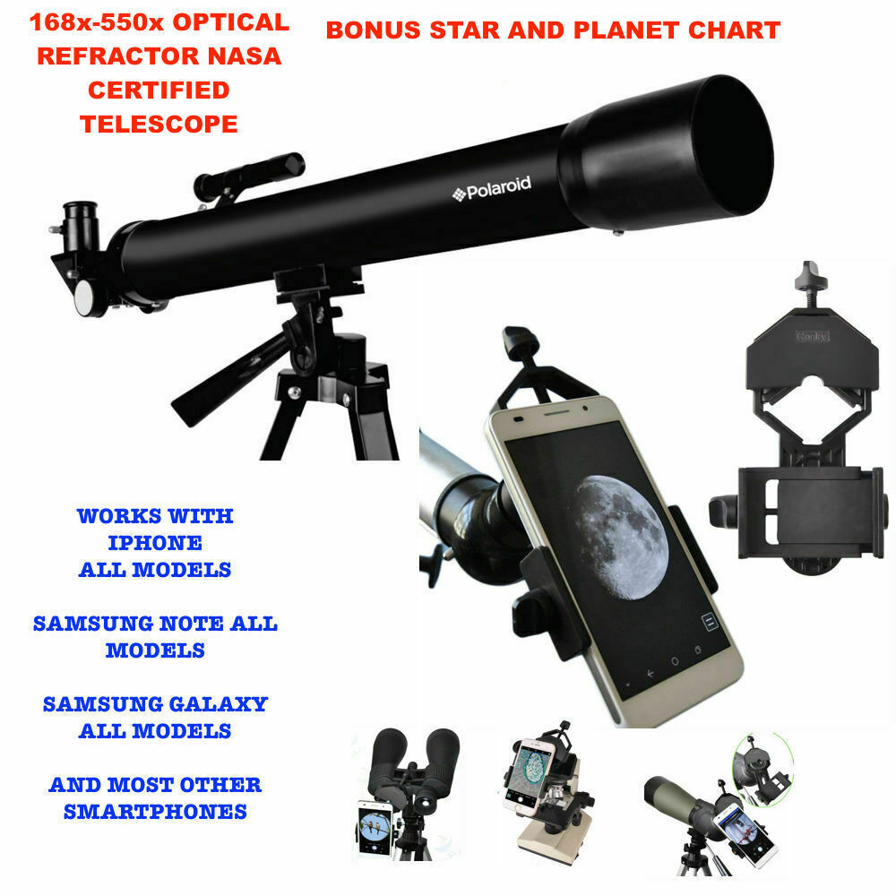 525X LUNAR PLANETARY STAR TELESCOPE + TRIPOD + PHONE MOUNT + REMOTE MOON FILTER